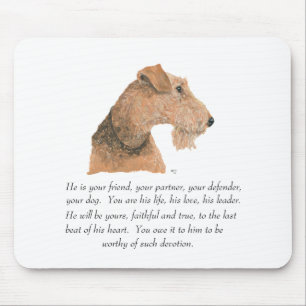Mousepad Recuerdo de Airedale, galés, Lakeland Terrier