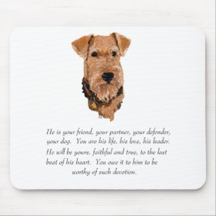 Mousepad Recuerdo de Airedale, galés, Lakeland Terrier