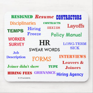 Mousepad Recursos Humanos do HR juram palavras! Engraçado