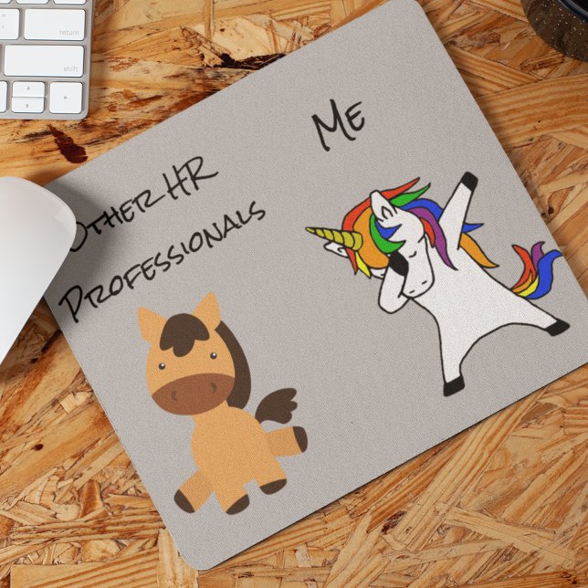 Mousepad Recursos Humanos HR Unicorn Horse Engraçado Presen (Criador carregado)