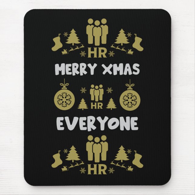 Mousepad Recursos Humanos Papais noeis Feios Presentes Xmas (Frente)
