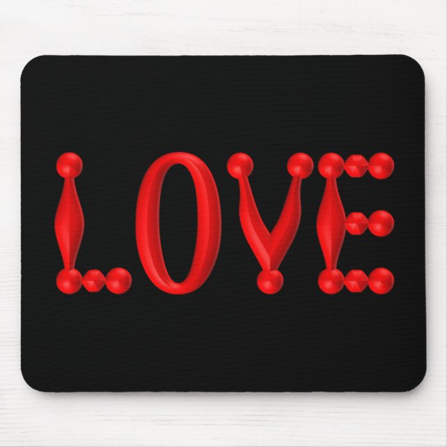 Mousepad Red 3D LOVE (Frente)