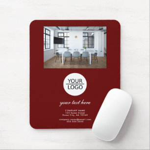 Mousepad Red Add your Logo Custom Text Promotion Photo