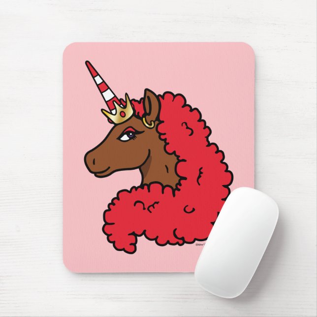 Mousepad Red Afro Unicorn (Com mouse)