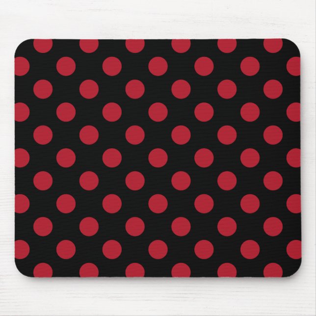 Mousepad Red and black polka dots (Frente)