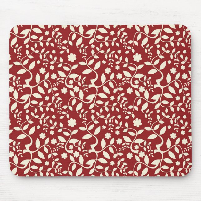 Mousepad Red and Cream Floral (Frente)