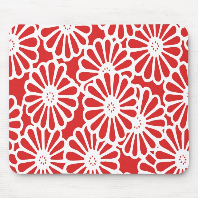 Mousepad Red Asian Moods Floral (Frente)