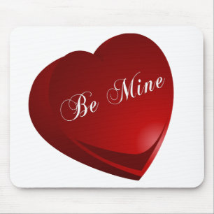 Mousepad Red Be Mine Heart