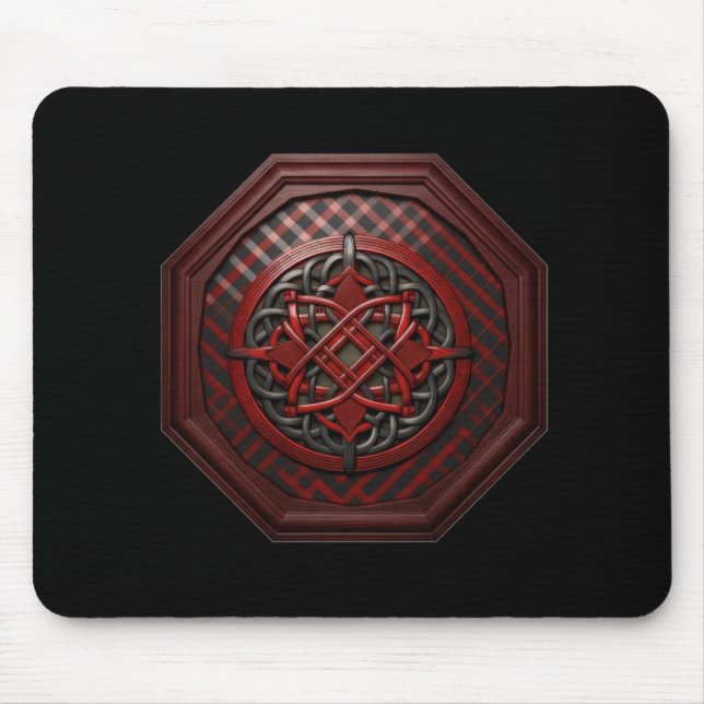 Mousepad Red & Black Checkerboard Celtic Knot In A Frame    (Frente)