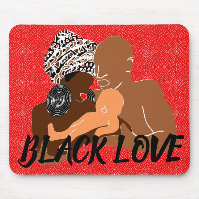Mousepad Red Black Love Brown Love Black Family (Frente)
