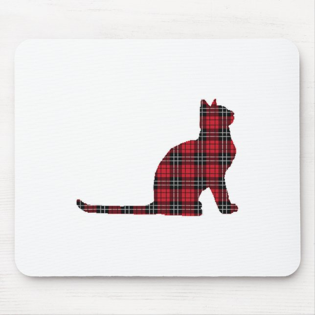 Mousepad Red Buffalo Xadrez Cat Matching Family Natal 6 (Frente)