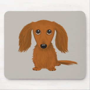 Mousepad Red Dachshund de Longa Distância   Cachorro-esmalt