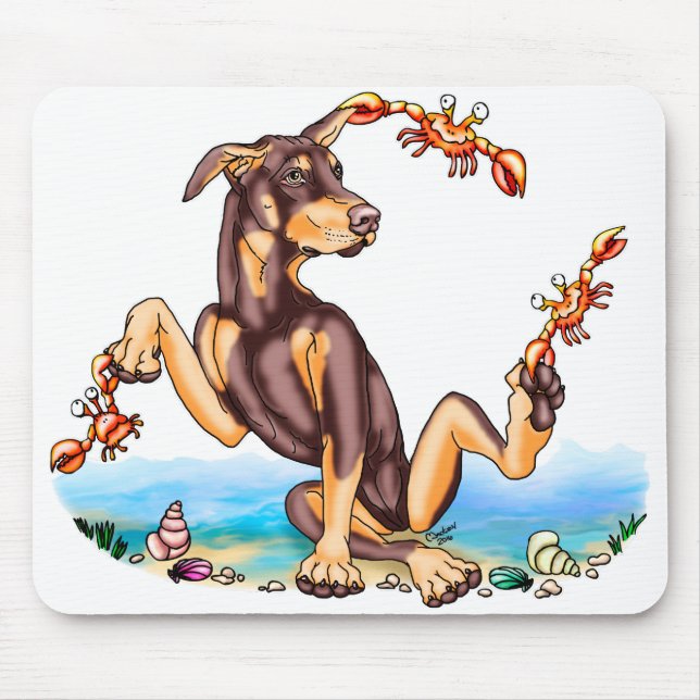 Mousepad Red Doberman Pinscher Tipo Pad de Mouse Crabby (Frente)