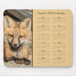 Mousepad Red Fox Kit - Customizable full year 2025 calendar