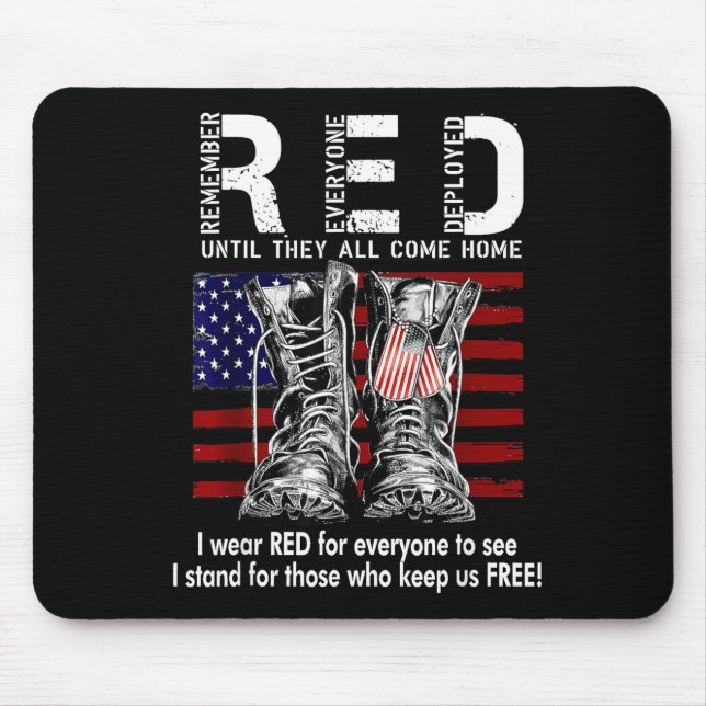 Mousepad Red Friday Suprt Our Troops Until They All Come Ho (Frente)