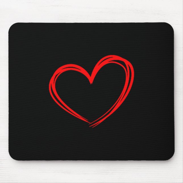 Mousepad Red Heart Cool Love Heart Graphic Valentines Day M (Frente)