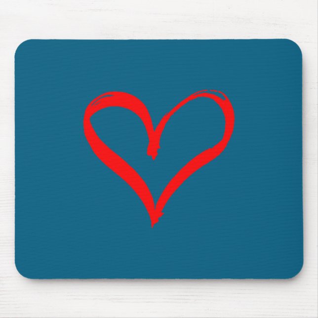 Mousepad Red Heart Funny Cute Design For Men Women Husband  (Frente)