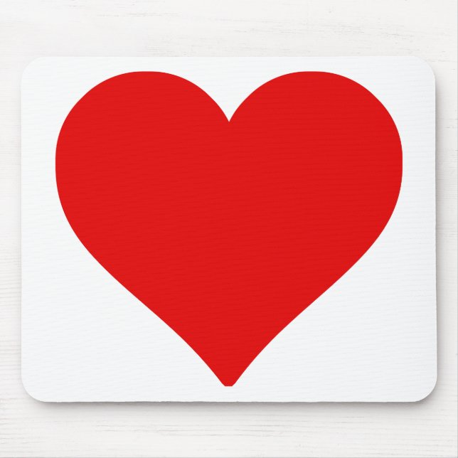 Mousepad Red Heart Shape Love Classic Simple Minimalism (Frente)