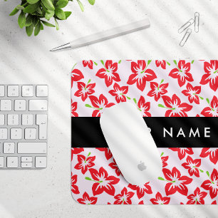 Mousepad Red Hibiscus, Flores Vermelhas, Seu Nome