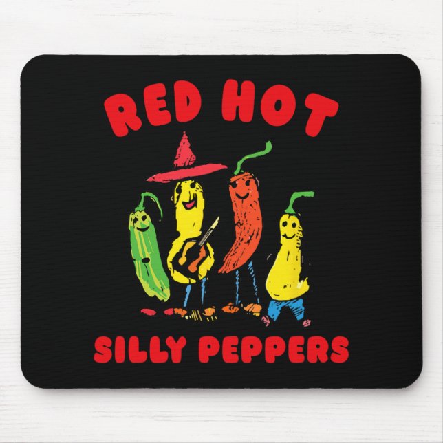 Mousepad Red Hot Silly Peppers, Funny  (Frente)
