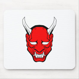 Mousepad Red Japan Hannya Mask