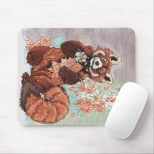 Mousepad Red Panada Crystaline Vibes Art