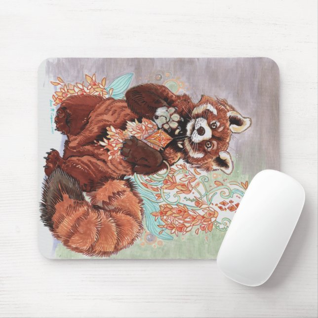 Mousepad Red Panada Crystaline Vibes Art (Com mouse)