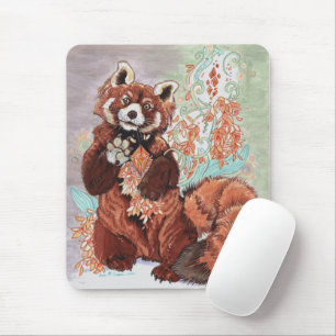 Mousepad Red Panada Crystaline Vibes Art