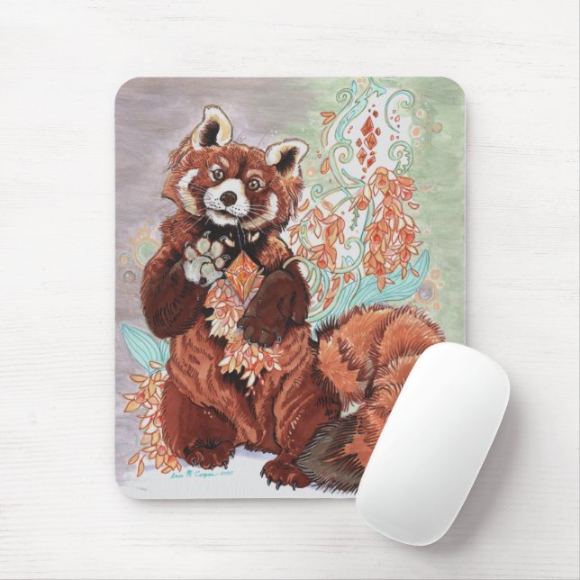 Mousepad Red Panada Crystaline Vibes Art (Com mouse)