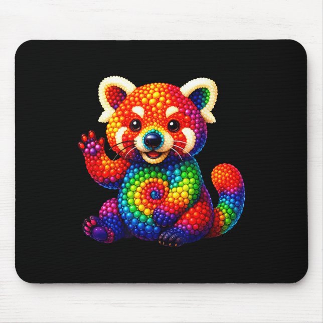 Mousepad Red Panda Amam Bolinhas Felizes Dot Day Girls Bo (Frente)