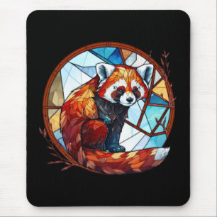 Mousepad Red Panda Animal Retrato De Vidro Obtido