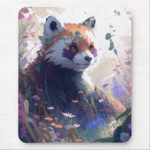 Mousepad Red Panda Retrait Animal Painting Willife Forest