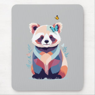 Mousepad Red Panda Vetor Pintura Adorável Brincadeira Anima