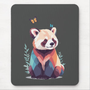 Mousepad Red Panda Vetor Pintura Adorável Brincadeira Anima