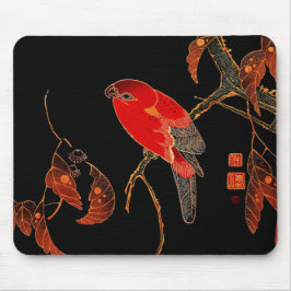 Mousepad Red Parrot Fine Art