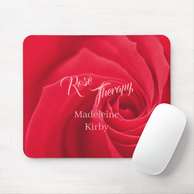 Mousepad Red Rose Therapy Opaque Personalized (Com mouse)