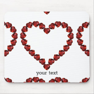 Mousepad Red Ruby Gemstone Heart