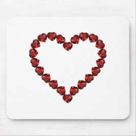 Mousepad Red Ruby Gemstone Heart