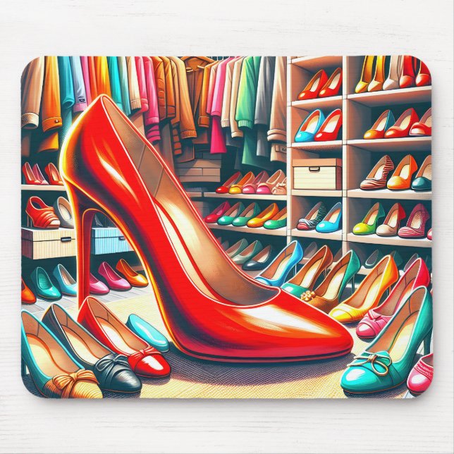 Mousepad Red Stiletto em Armário (Frente)