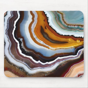 Mousepad Red Terracotta White Black Blue Agate Geode