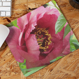 Mousepad Red Tree Peony Bloom Floral