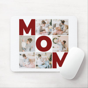 Mousepad Red & White 6 Photo Collage Mãe