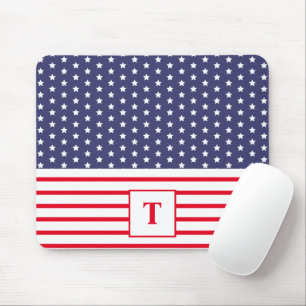 Mousepad Red White e Blue American Flag monogramas