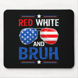 Mousepad Red White E Bruh Feliz 4 De Julho, Incêndio Patrió