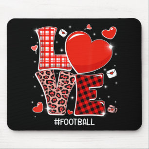 Mousepad Red Xadrez Leopard Ama Futebol Heart Sports Valen