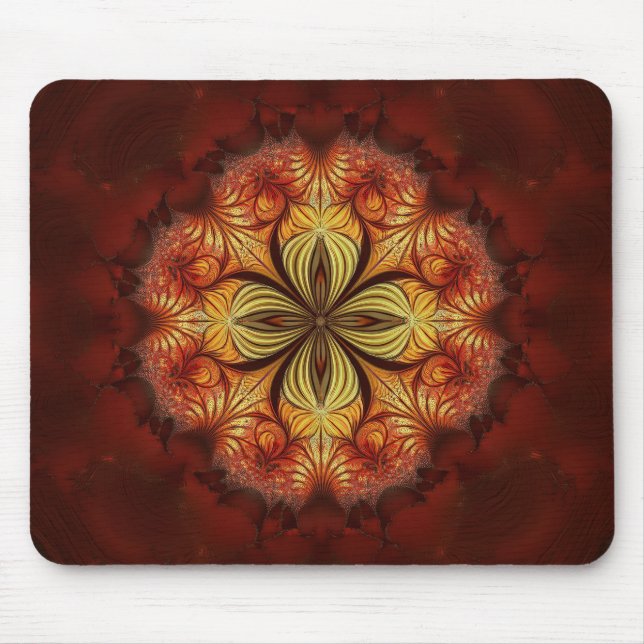 Mousepad Red Yellow Orange Tan Fractal  (Frente)