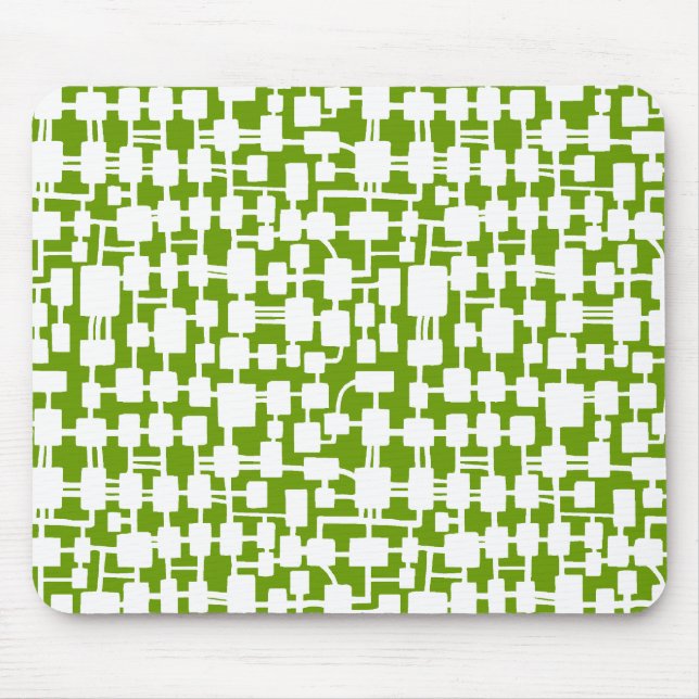 Mousepad Rede abstrato - Branco em Verde 669900 (Frente)
