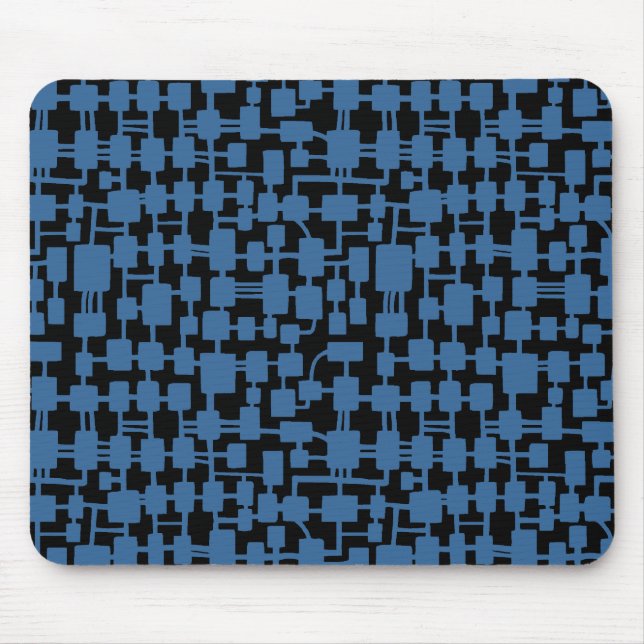 Mousepad Rede abstrato - Desert Blue em preto (Frente)