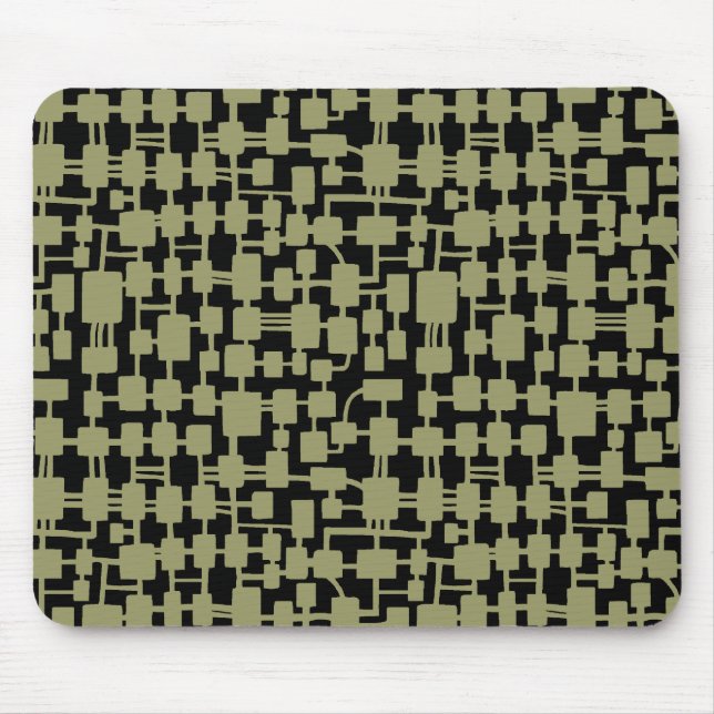 Mousepad Rede abstrato - Khaki em preto (Frente)