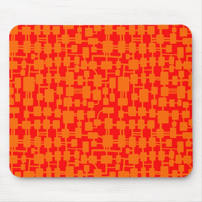 Mousepad Rede abstrato - Laranja no Red FF0000 (Frente)